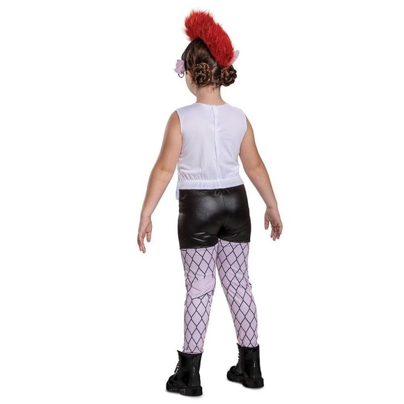 Kids Trolls World Tour Queen Barb Deluxe Costume Jumpsuit & Headpiece - Picture 2 of 4